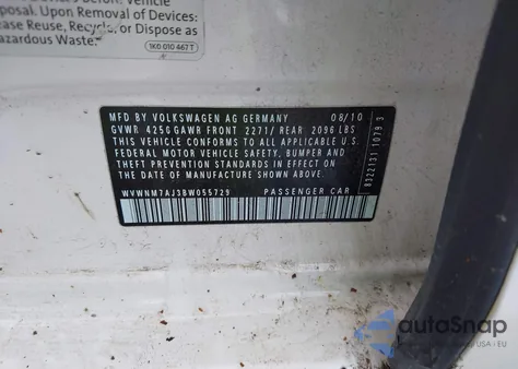 2011 Volkswagen Golf Tdi 4-Door z USA, uszkodzony, nr VIN WVWNM7AJ3BW055729